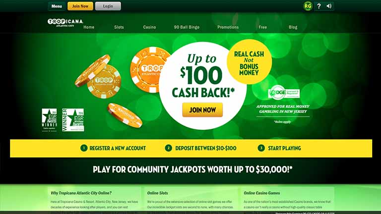 Tropicana Online Casino Website